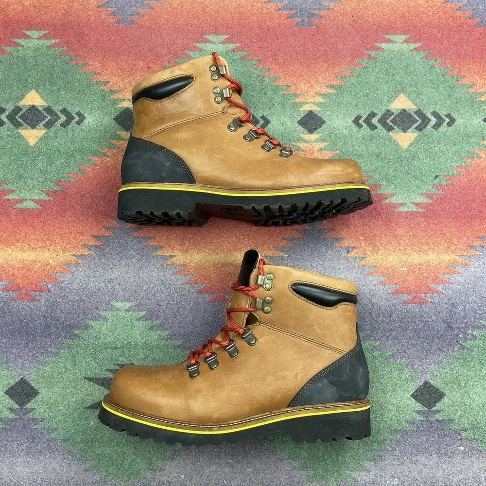 Samuel Hubbard Brown Leather Hiking Boots Mens 7.5 W Vibram Sole Mt. Tam Lace Up
